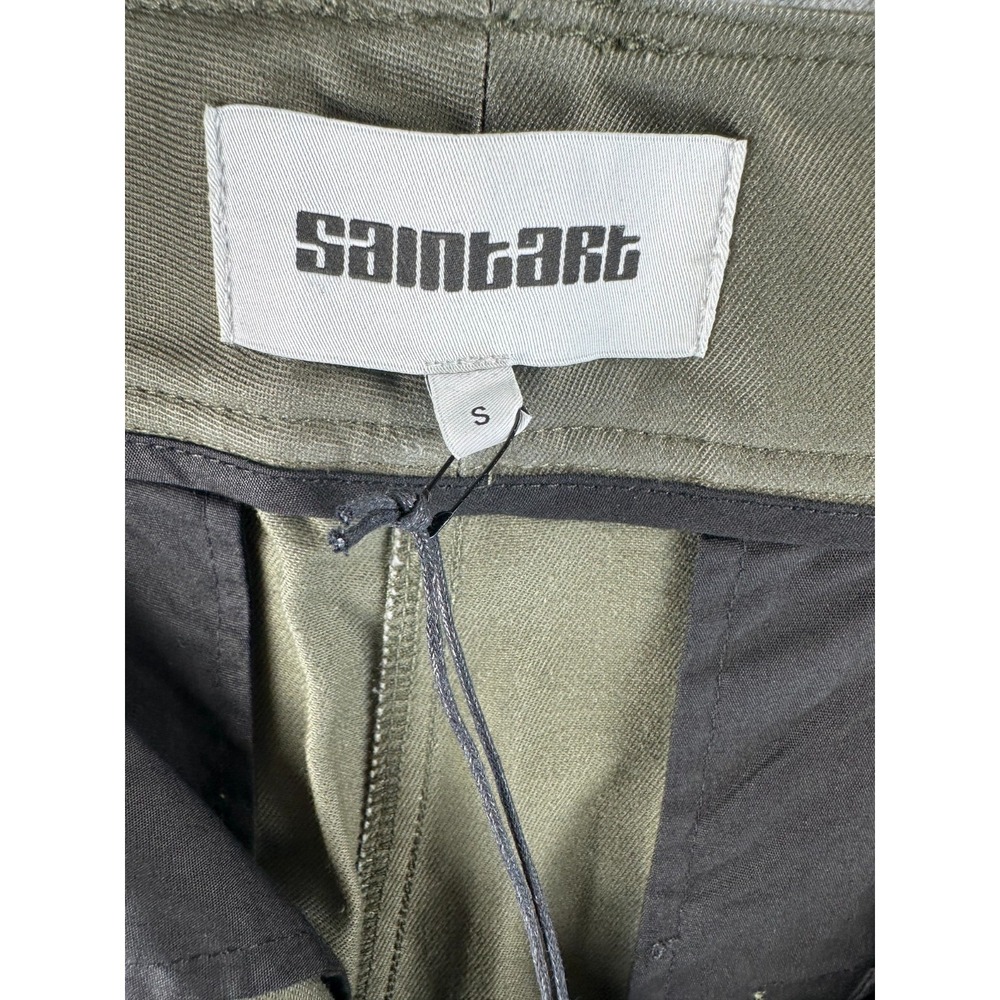 NWT Saint Art New York Pants Womens Size S Nessa Mid Rise Straight Green Twill - Picture 6 of 8